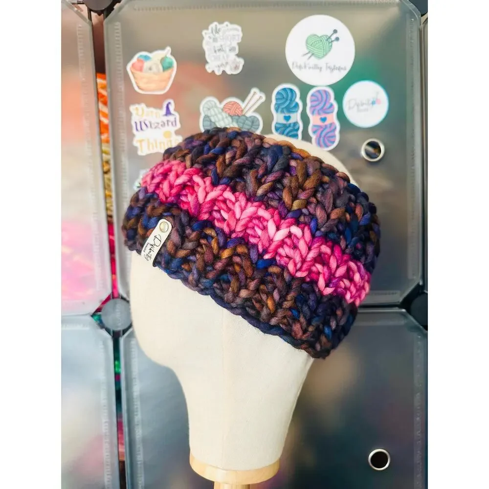 Hand Knit Around the Bend Merino Wool Headband - Winter Ear Warmer